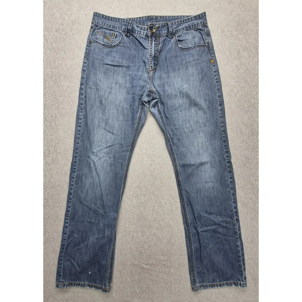 Vintage Billabong Jeans Mens 34 Blue Faded Baggy Wide Leg Denim Skater Pants Y2K